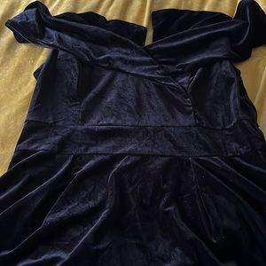 NWOT - beautiful velvet high low off the shoulder cocktail dress